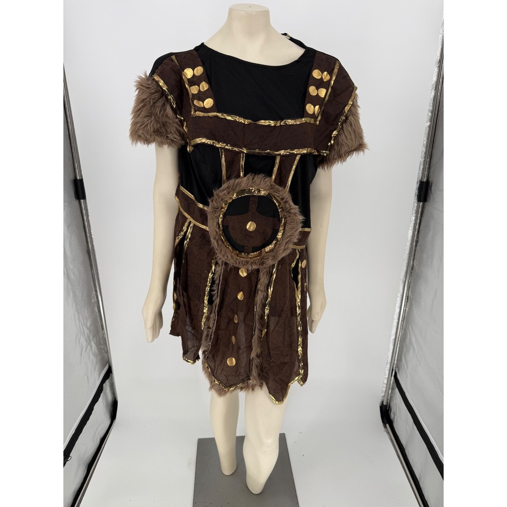 Morph Costumes Womens Viking Costume Adult XL Warrior Fur Braided Wig Halloween